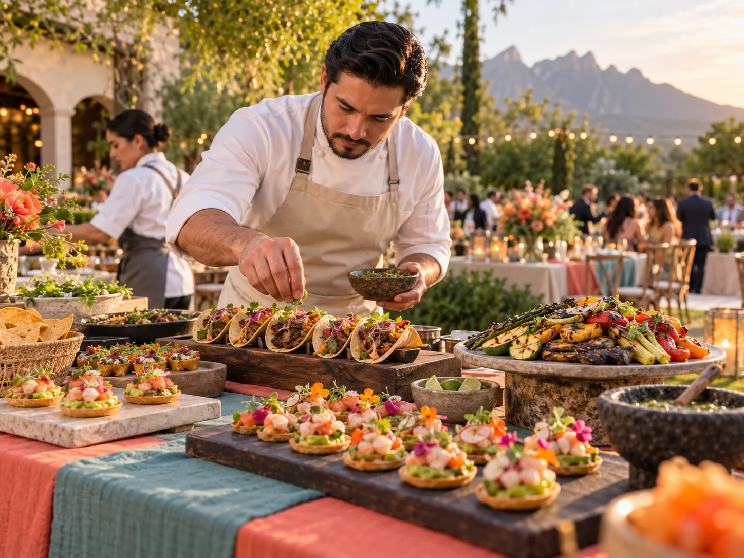 Preparación de alimentos para una celebración