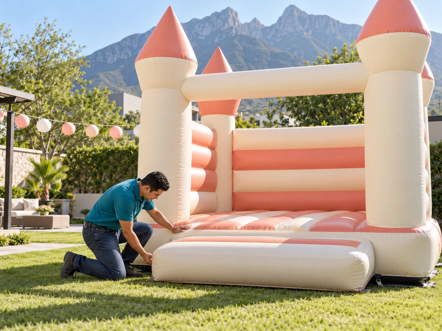 Revisión de un inflable para una fiesta